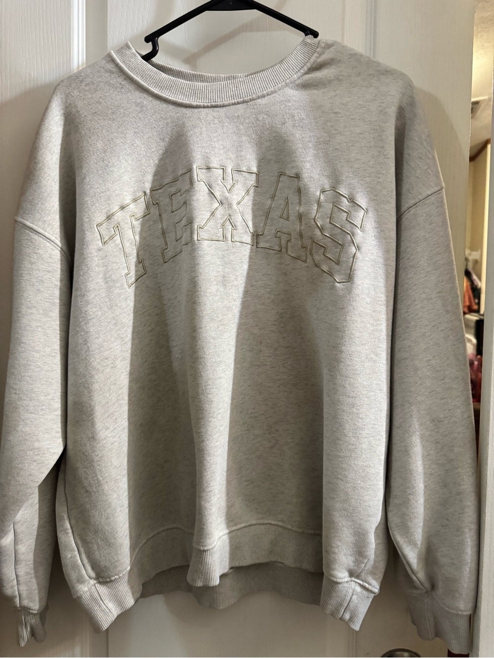 State of Mind Light Gray TEXAS Embroidered Crewneck
